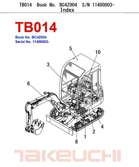 takeuchi tb014 & tb016 mini digger workshop manual|takeuchi tb014 specs.